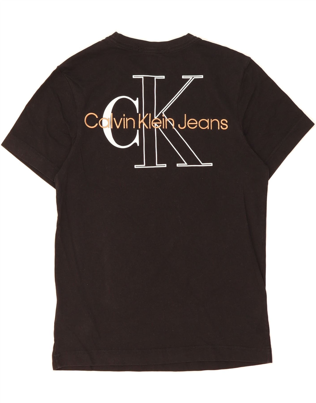CALVIN KLEIN JEANS Mens Graphic T-Shirt Top Medium Black Cotton Vintage Calvin Klein Jeans and Second-Hand Calvin Klein Jeans from Messina Hembry 