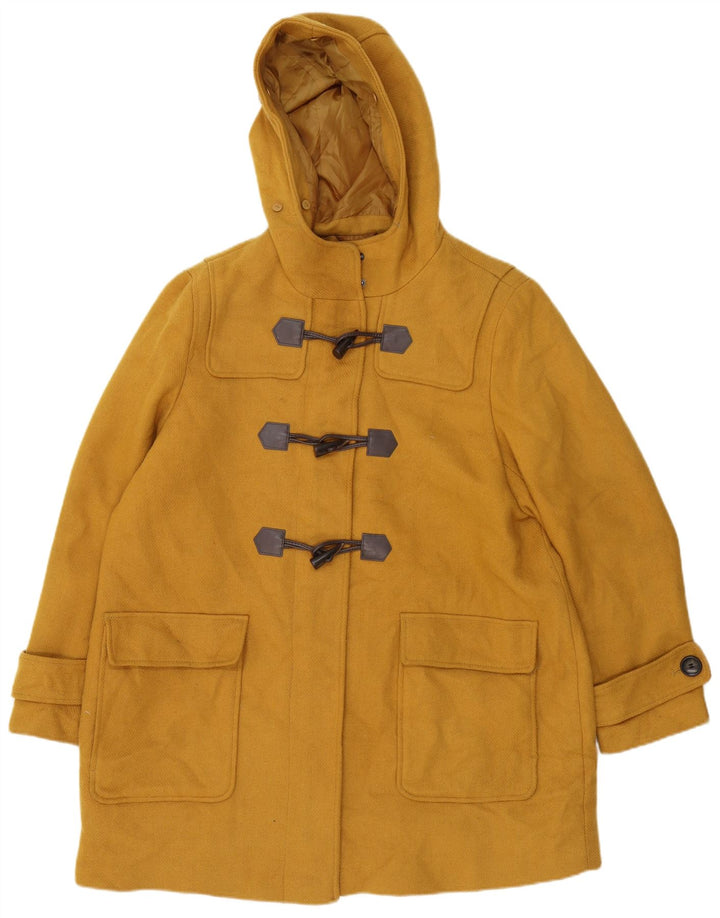Marks & Spencer Womens Hooded Duffle Coat UK 20 2XL Yellow Polyester