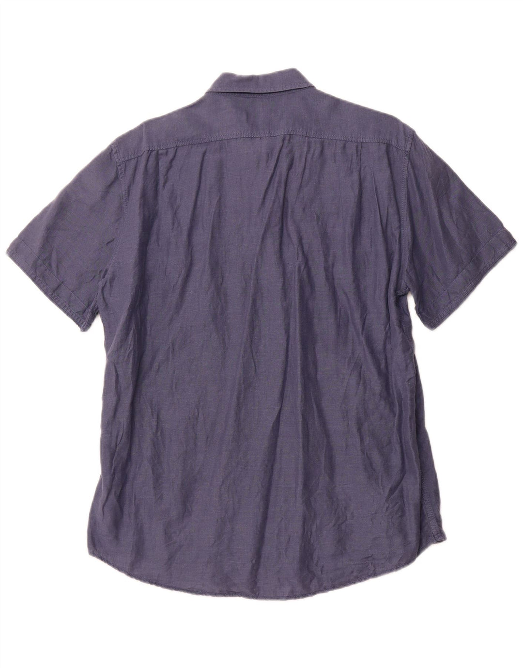 VINTAGE Mens Military Short Sleeve Shirt Large Navy Blue