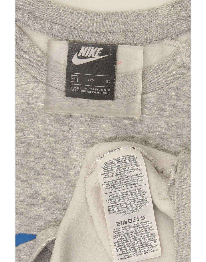 NIKE Mens Sweatshirt Jumper 2XL Grey Colourblock Cotton