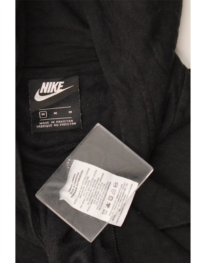 NIKE Womens Hoodie Jumper UK 14 Medium Black Cotton