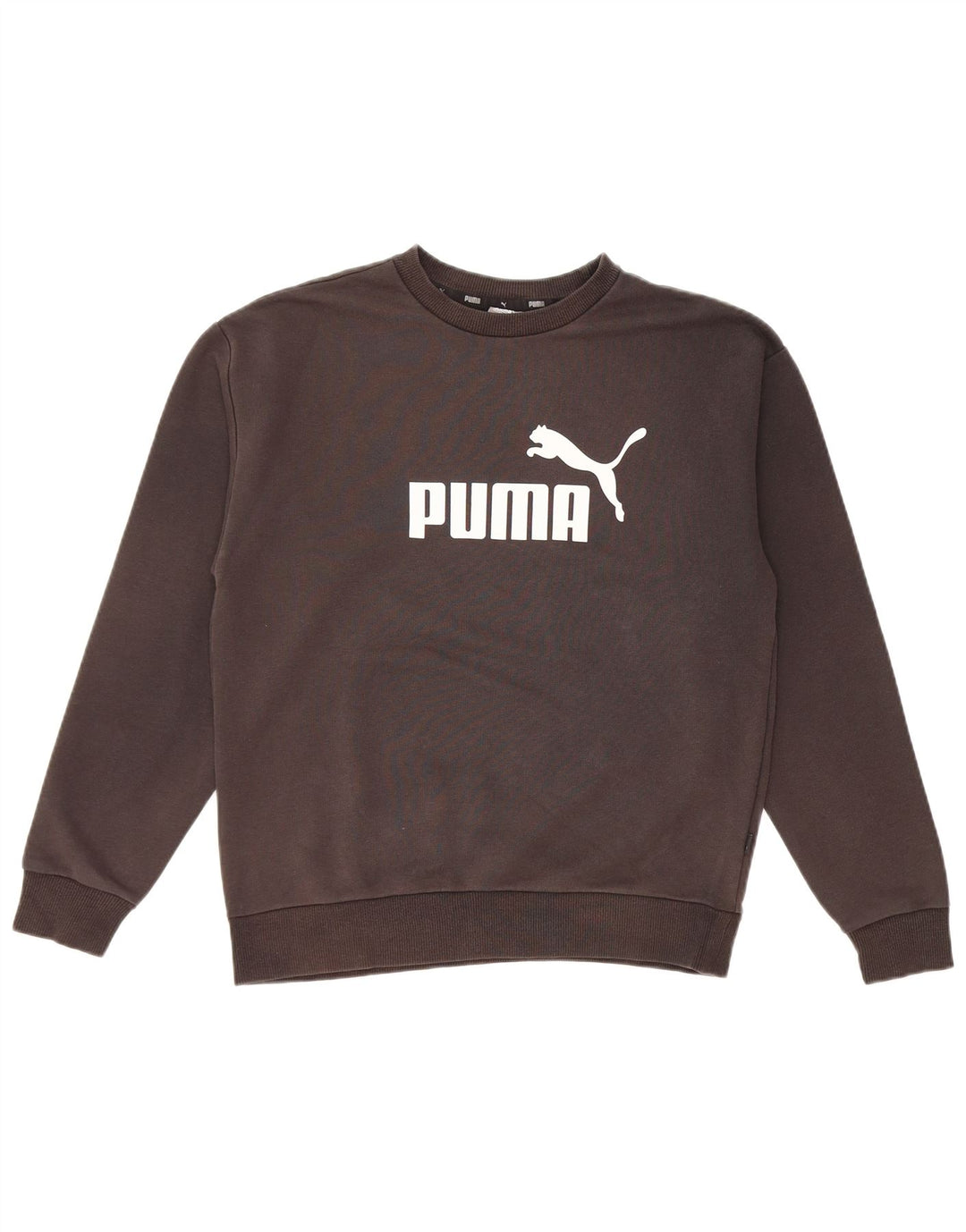 PUMA Womens Oversized Graphic Sweatshirt Jumper UK 10 Small Black