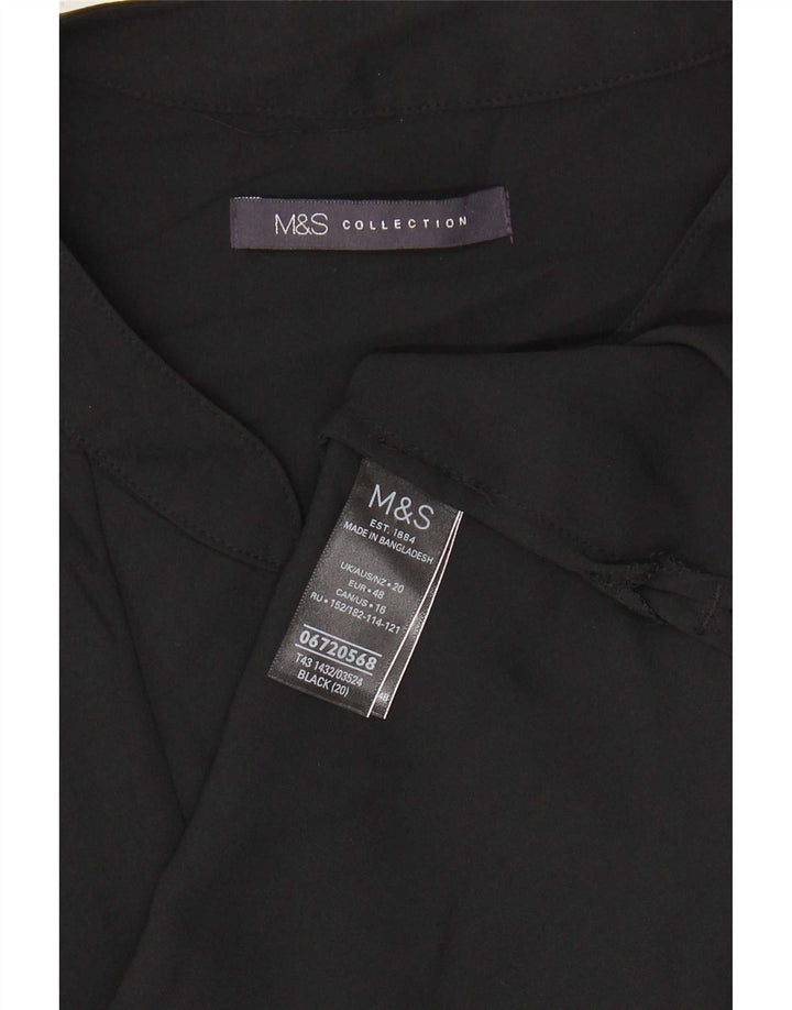 Marks & Spencer Womens Sleeveless Blouse Top UK 20 2XL Black Polyester