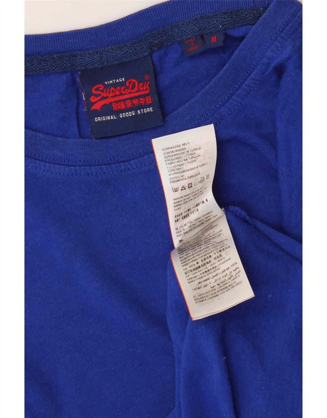 Superdry Mens T-Shirt Top Medium Blue Cotton
