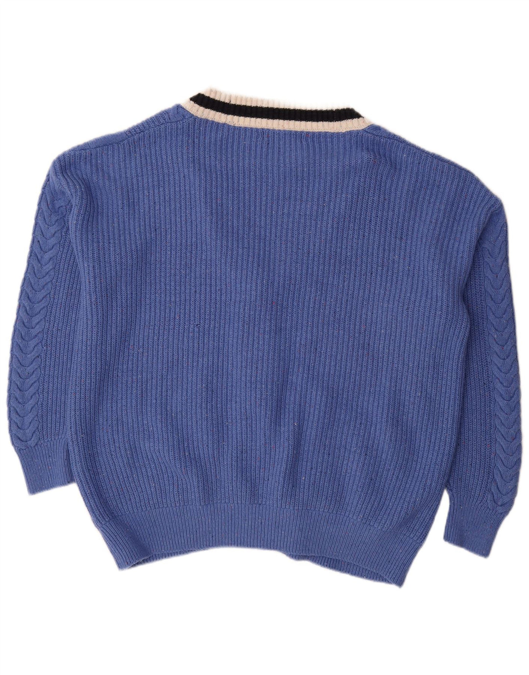 Marks & Spencer Womens Oversized Cardigan Sweater UK 16 Large Blue Cotton