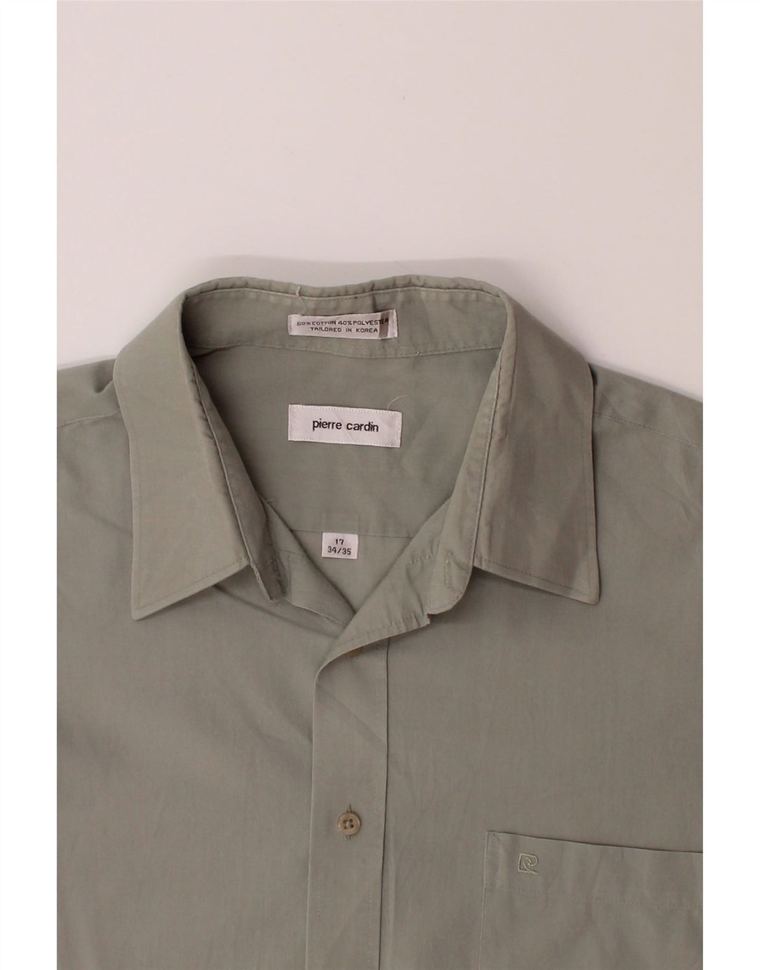 PIERRE CARDIN Mens Shirt Size 17 XL Grey Cotton Vintage Pierre Cardin and Second-Hand Pierre Cardin from Messina Hembry 