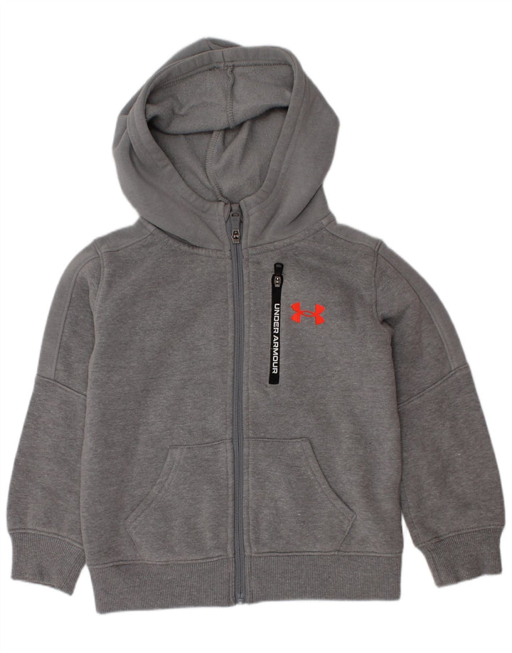 UNDER ARMOUR Boys Zip Hoodie Sweater 3-4 Years Grey