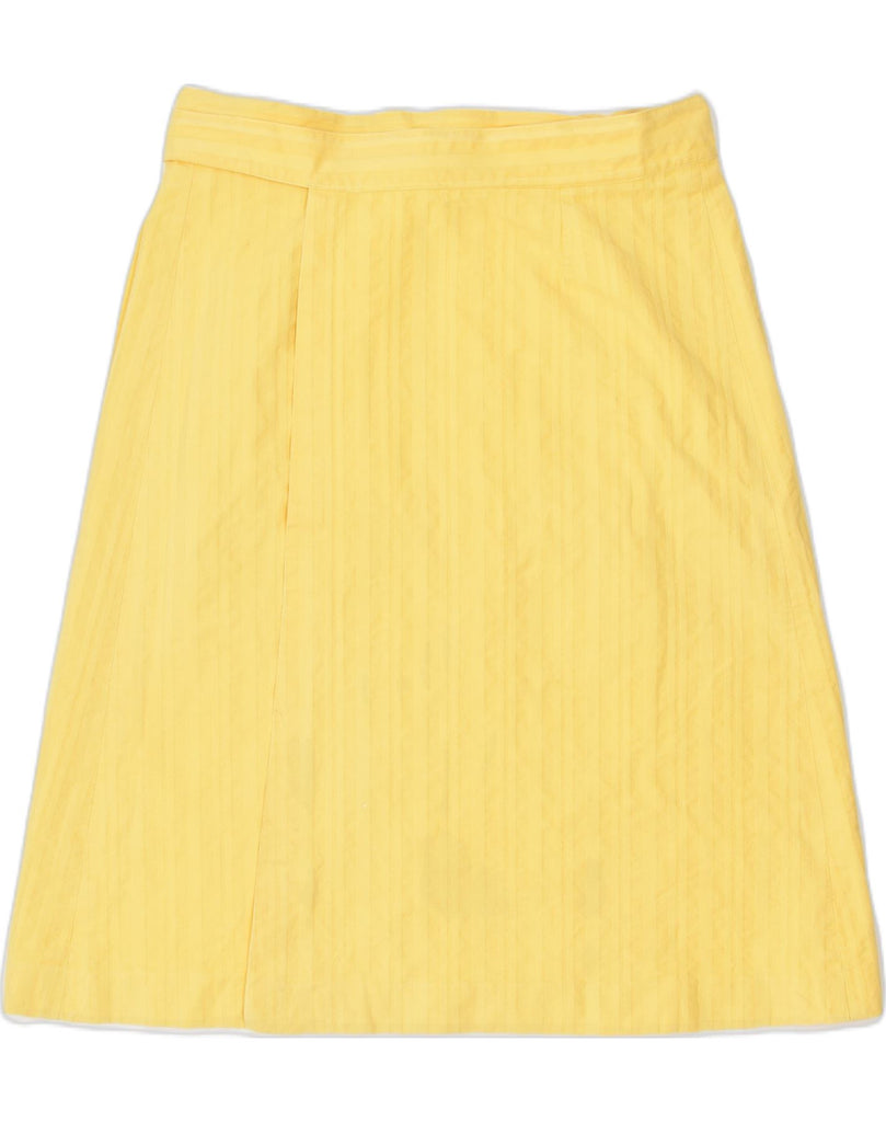 VINTAGE Womens Wrap Skirt IT 46 Large W32 Yellow Cotton Classic | Vintage | Thrift | Second-Hand | Used Clothing | Messina Hembry 