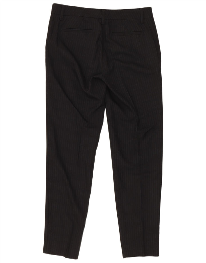 Stefanel Womens 1 Button 2 Piece Suit IT 40 Small W28 L28 Black Pinstripe