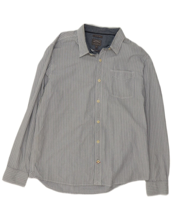FAT FACE Mens Classic Fit Shirt XL Grey Pinstripe Cotton