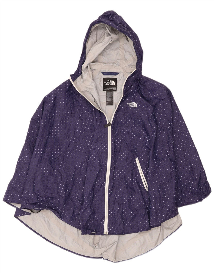 The North Face Womens Hooded Poncho Rain Jacket One Size Navy Blue Spotted