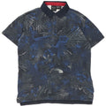 Armani Exchange Mens Polo Shirt Medium Blue Floral Cotton