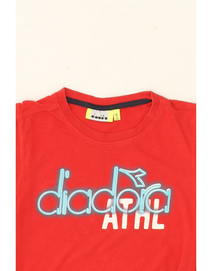DIADORA Boys Graphic Vest Top 11-12 Years XL Red Vintage Diadora and Second-Hand Diadora from Messina Hembry 
