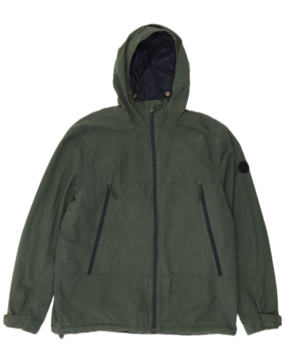 Timberland Mens Windbreaker Jacket UK 42 XL Green Cotton