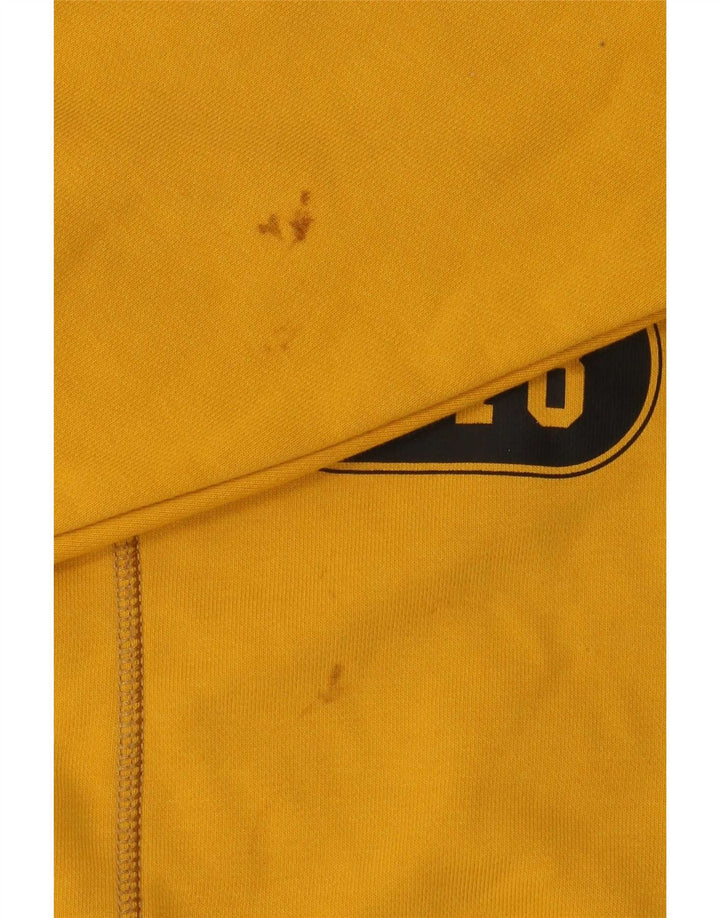 Diesel Mens Graphic Hoodie Jumper Small Yellow Cotton