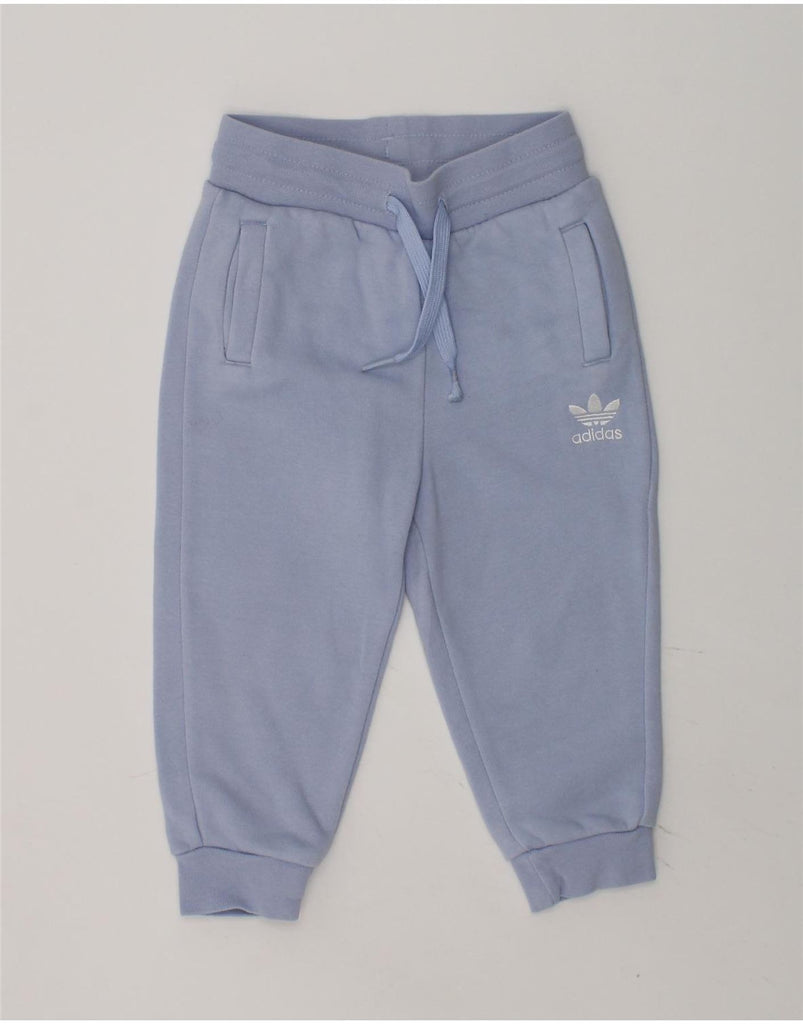 ADIDAS Baby Boys Joggers Tracksuit Trousers 12-18 Months Blue Cotton | Vintage Adidas | Thrift | Second-Hand Adidas | Used Clothing | Messina Hembry 