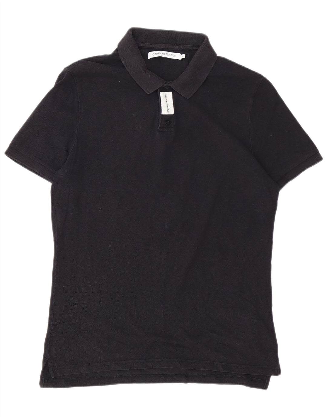Calvin Klein Jeans Mens Polo Shirt Medium Navy Blue Cotton