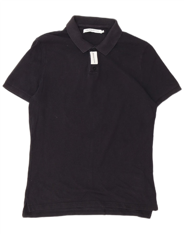 Calvin Klein Jeans Mens Polo Shirt Medium Navy Blue Cotton