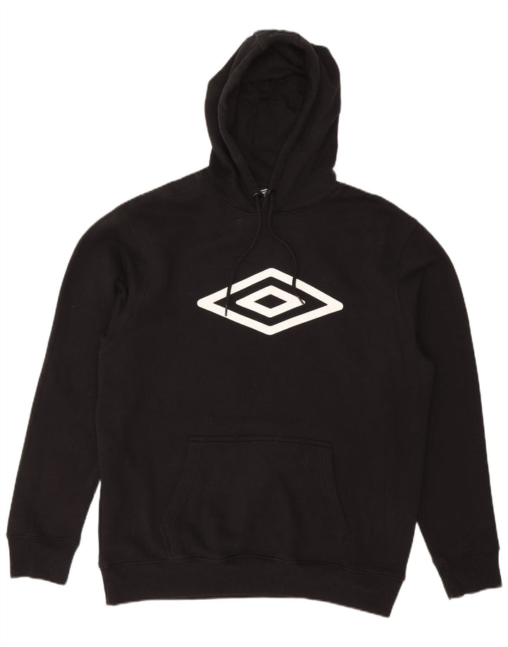 UMBRO Mens Graphic Hoodie Jumper XL Black Cotton