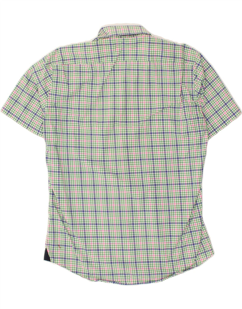 TOMMY HILFIGER Mens Short Sleeve Fitted Shirt Size 39 15 1/2 Medium Green | Vintage Tommy Hilfiger | Thrift | Second-Hand Tommy Hilfiger | Used Clothing | Messina Hembry 