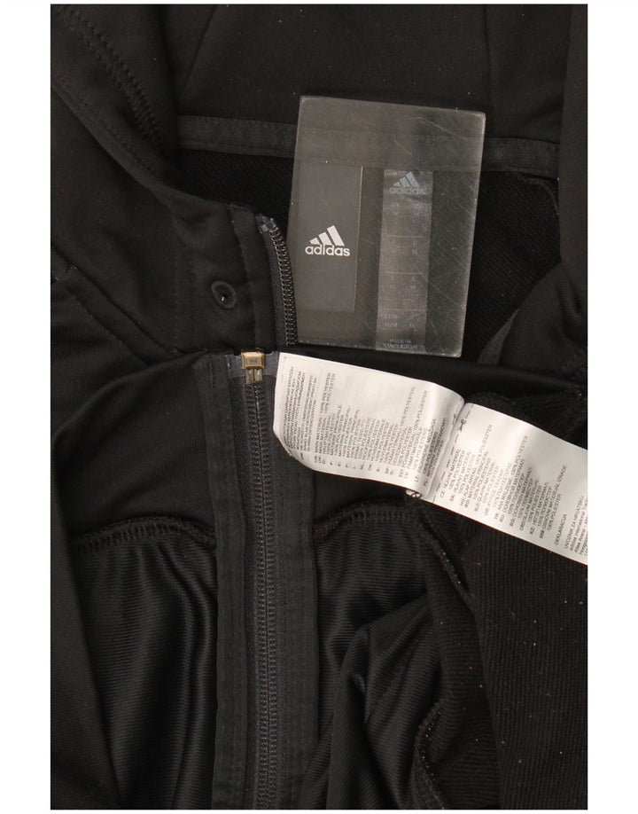 Adidas Mens Zip Hoodie Sweater Medium Black Polyester