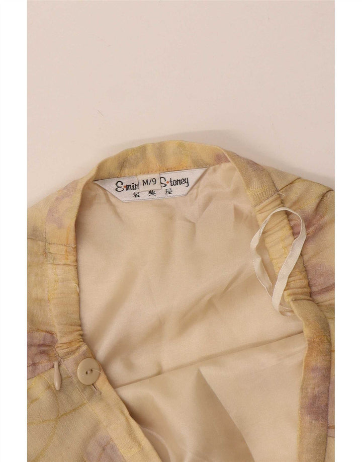 Vintage Womens A-Line Skirt Medium W24  Yellow Floral