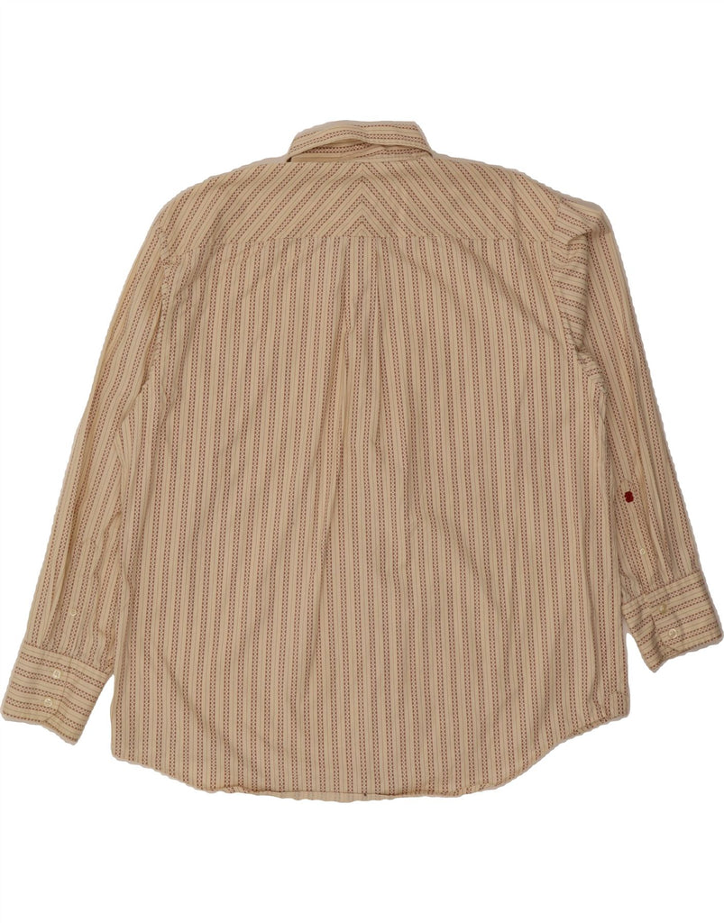 IZOD Mens Shirt XL Beige Striped Cotton Vintage Izod and Second-Hand Izod from Messina Hembry 