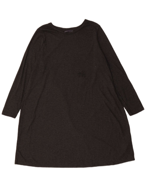 Marks & Spencer Womens Long Sleeve T-Shirt Dress UK 18 XL Black Polyester