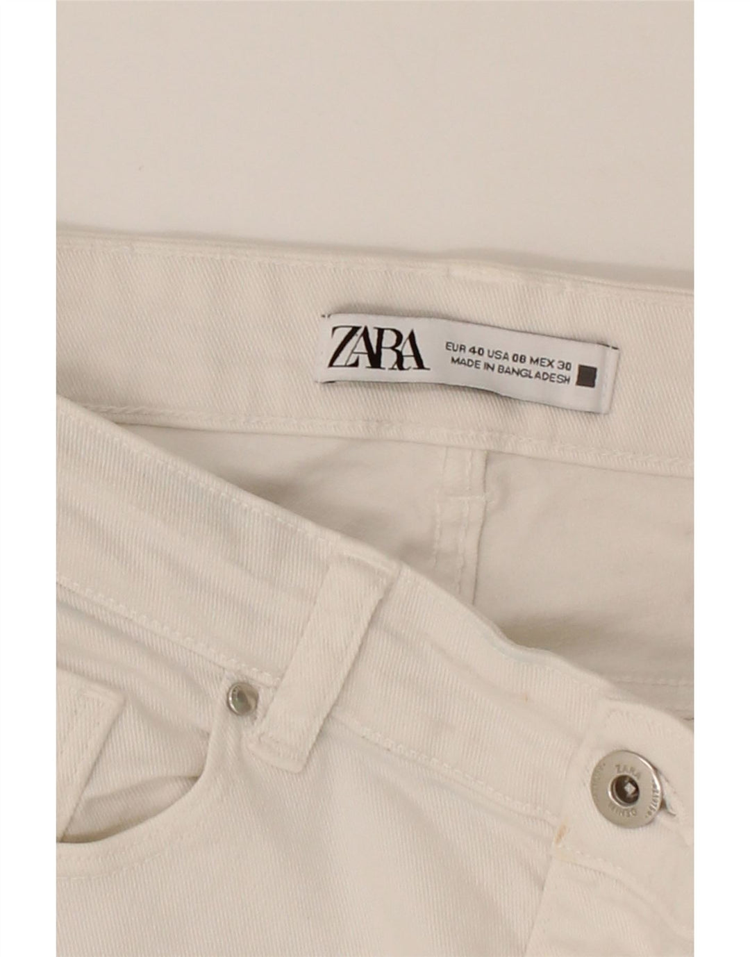 ZARA Womens Skinny Jeans EU 40 Medium W30 L28 White Vintage Zara and Second-Hand Zara from Messina Hembry 
