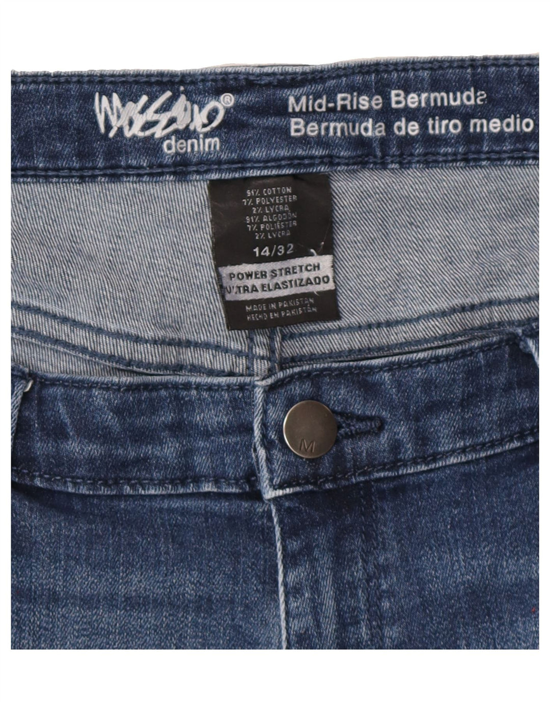MOSSIMO Womens Mid Rise Denim Shorts US 14 XL W32  Blue Cotton Vintage Mossimo and Second-Hand Mossimo from Messina Hembry 