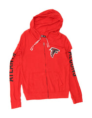 NFL Mens Atlanta Falcons Graphic Zip Hoodie Sweater Medium Red Polyester