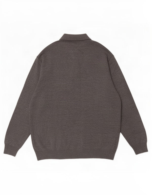 Rodes Mens Polo Neck Jumper Sweater 3XL Grey Argyle/Diamond Wool