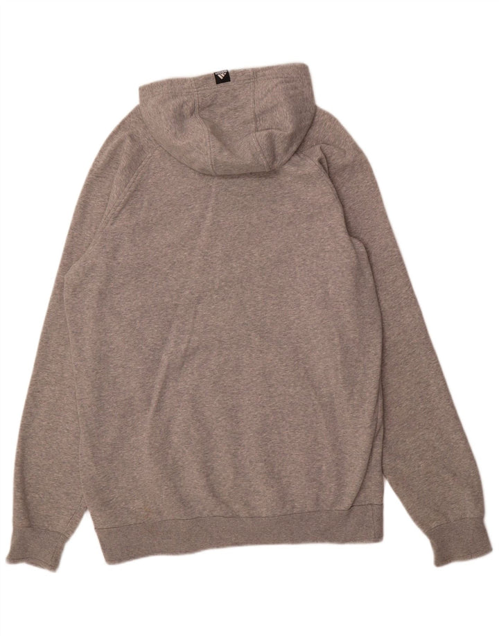 ADIDAS Mens Tall Zip Hoodie Sweater XL Grey Cotton