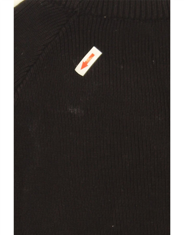 Zara Mens Crew Neck Jumper Sweater Medium Black Cotton