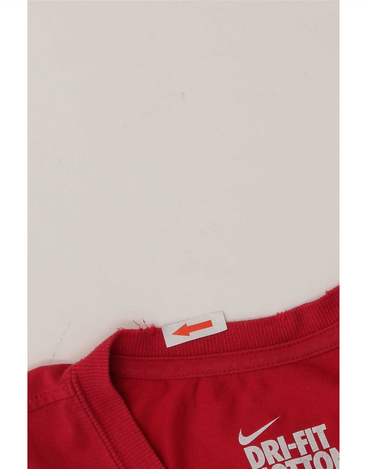 Nike Womens Dri Fit Graphic T-Shirt Top UK 12/14 Medium Red