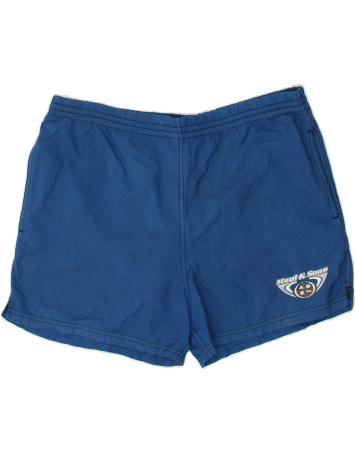 MAUI AND SONS Mens Graphic Swimming Shorts XL Blue Polyamide | Vintage Maui and Sons | Thrift | Second-Hand Maui and Sons | Used Clothing | Messina Hembry 