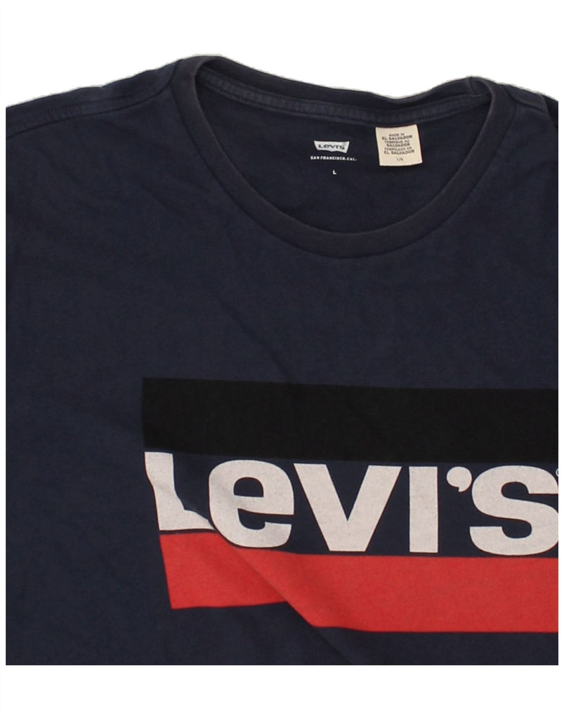 LEVI'S Mens Graphic T-Shirt Top Large Navy Blue | Vintage Levi's | Thrift | Second-Hand Levi's | Used Clothing | Messina Hembry 