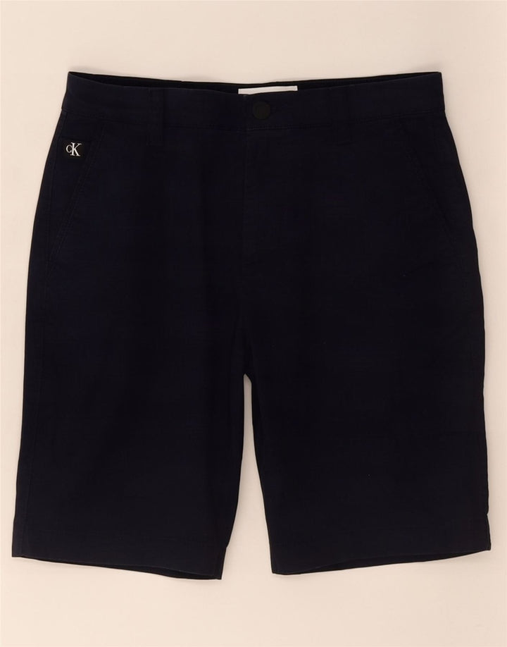 Calvin Klein Mens Chino Shorts Small W30 Navy Blue Cotton