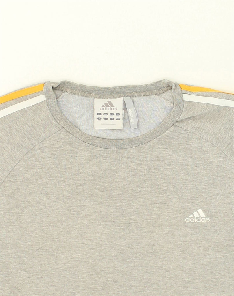 ADIDAS Mens Climalite T-Shirt Top UK 38/40 Medium Grey Cotton | Vintage Adidas | Thrift | Second-Hand Adidas | Used Clothing | Messina Hembry 