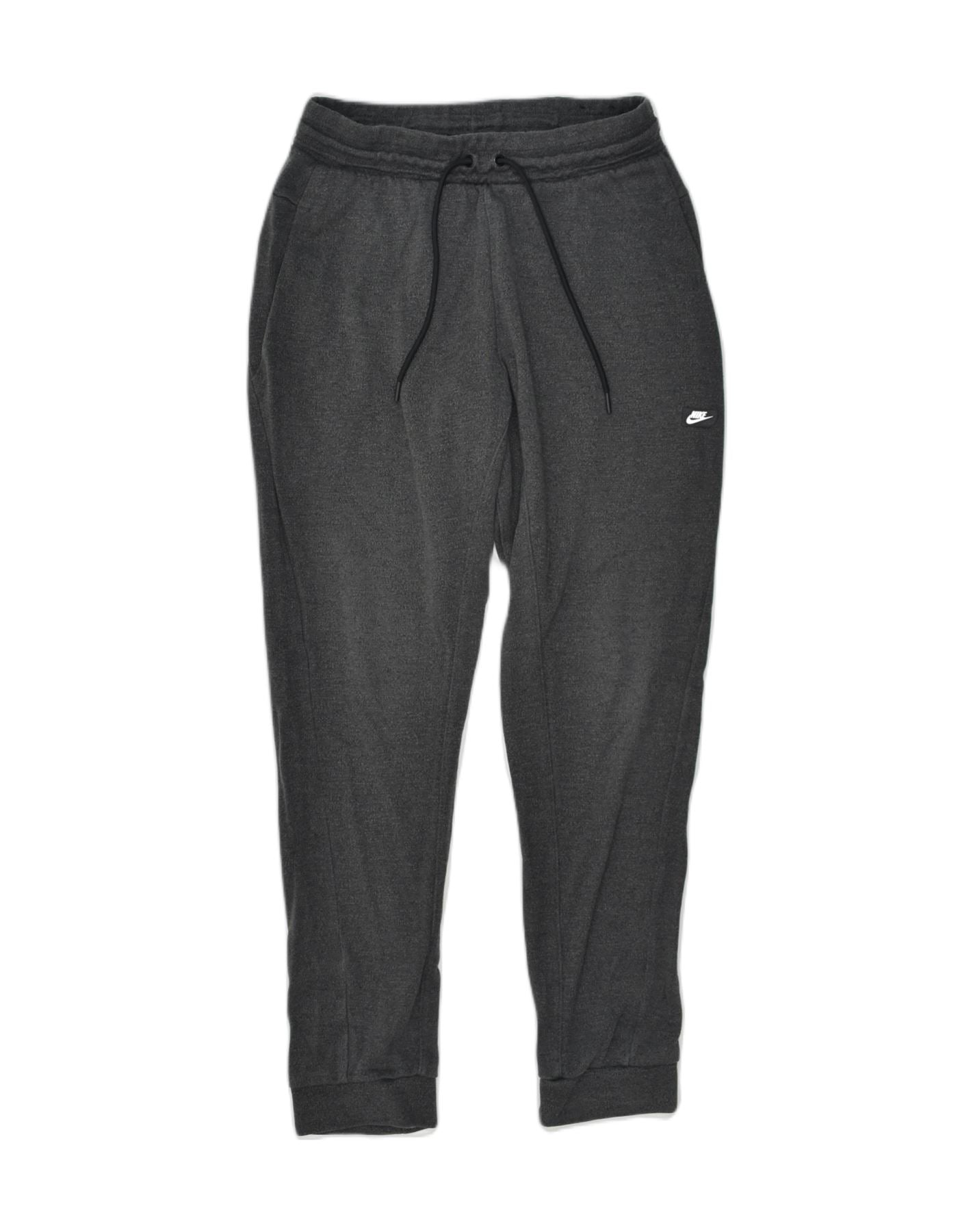 NIKE Mens Tracksuit Trousers Joggers Medium Grey Cotton Vintage