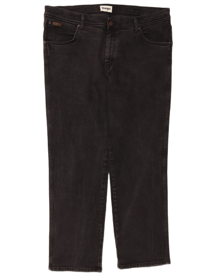 Wrangler Mens Texas Straight Jeans W42 L30 Grey Cotton