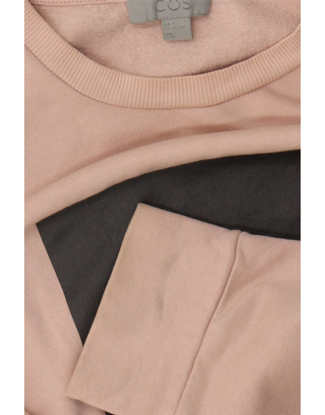 Cos Womens Sweatshirt Jumper UK 14 Medium Pink Colourblock Cotton