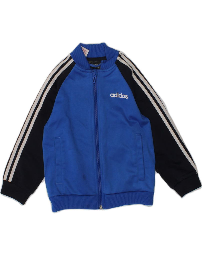 ADIDAS Boys Tracksuit Top Jacket 2-3 Years Blue Colourblock Polyester | Vintage Adidas | Thrift | Second-Hand Adidas | Used Clothing | Messina Hembry 