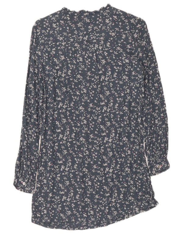 White Stuff Womens Long Sleeve Shift Dress UK 8 Small Navy Blue Floral
