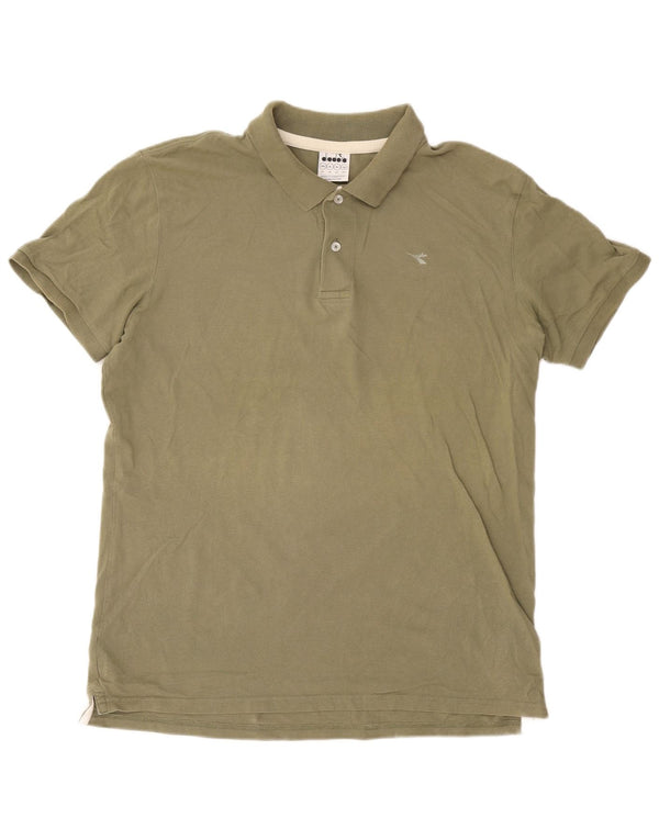 Diadora Mens Polo Shirt XL Green Cotton