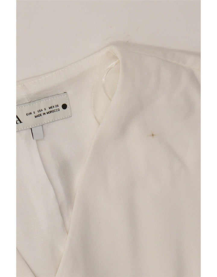 Zara Womens Waistcoat UK 10 Small White Polyester