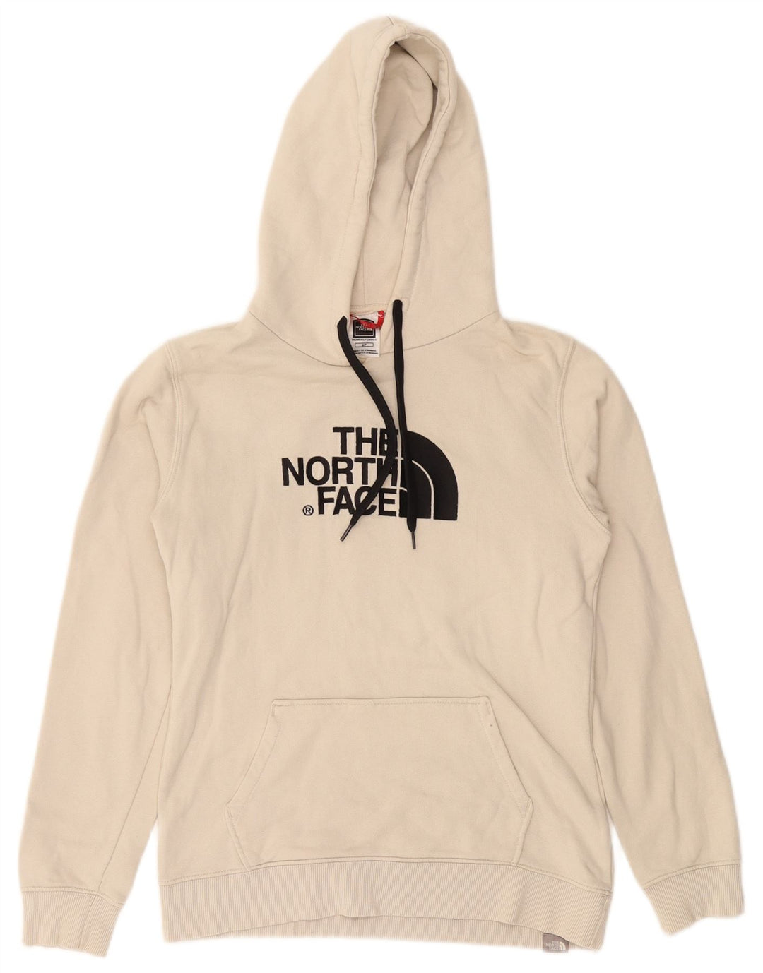 THE NORTH FACE Womens Graphic Hoodie Jumper UK 10 Small Off White Cotton