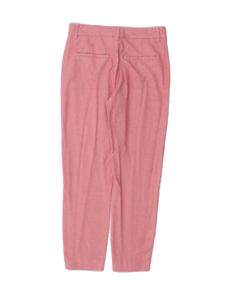 MASSIMO DUTTI Womens Chino Trousers EU 34 2XS W24 L24 Pink Houndstooth Vintage Massimo Dutti and Second-Hand Massimo Dutti from Messina Hembry 