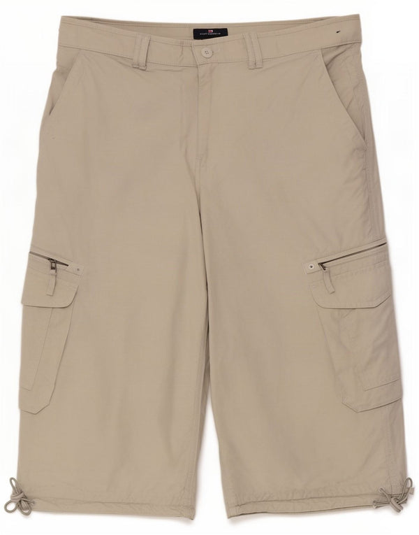 Marks & Spencer Mens Cargo Bermuda Shorts Large W36 Beige Cotton