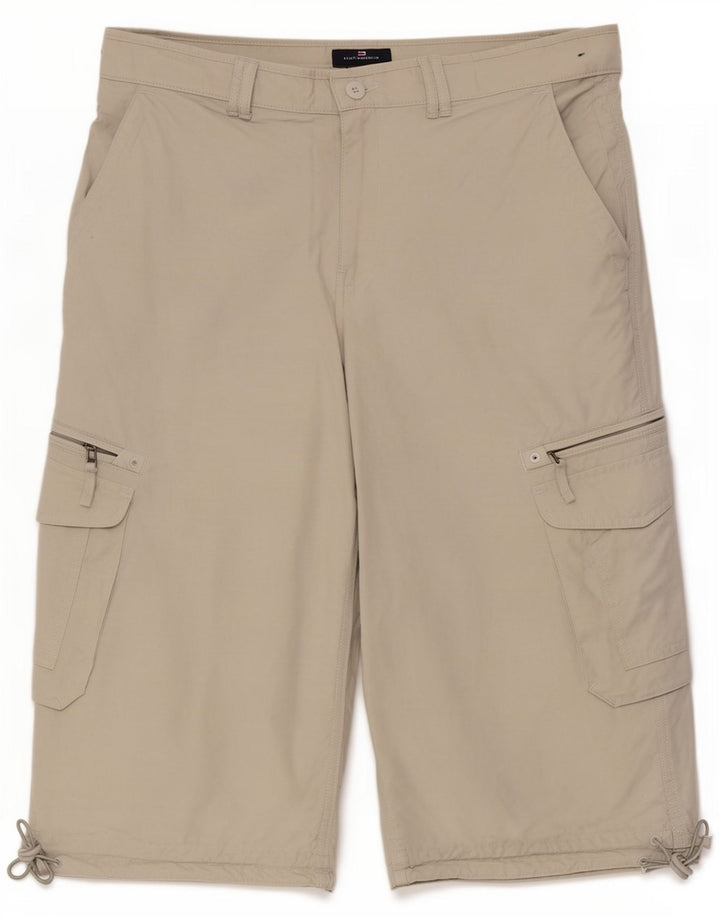 Marks & Spencer Mens Cargo Bermuda Shorts Large W36 Beige Cotton